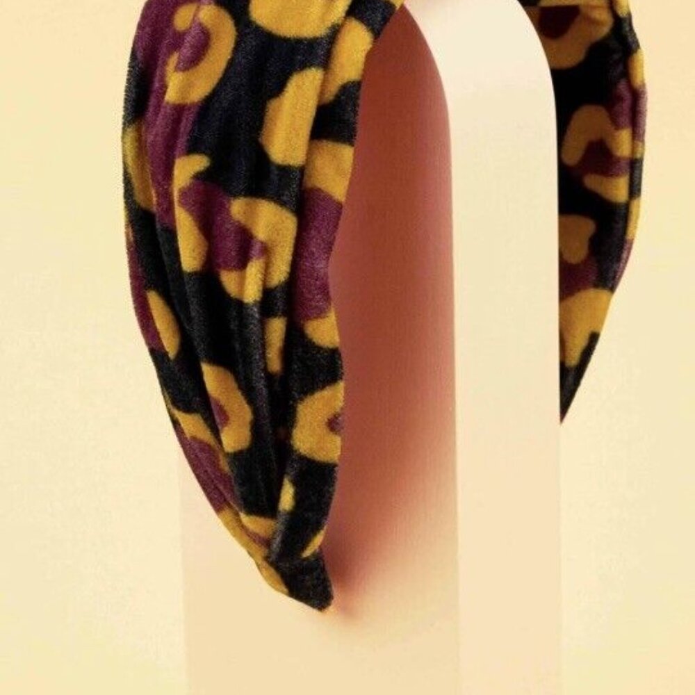 Headband Velvet Powder Yellow and Purple Women Hair andTop Twist Limited Edition